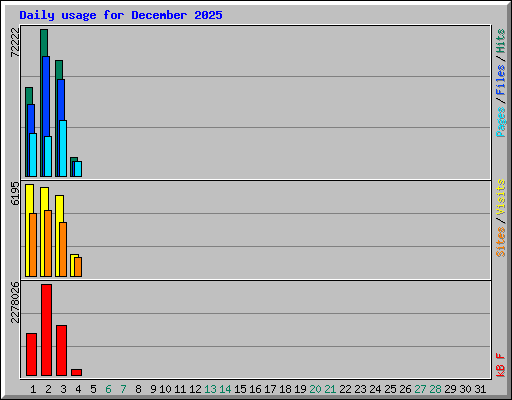 Daily usage for December 2025