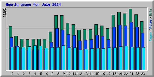 Hourly usage for July 2024