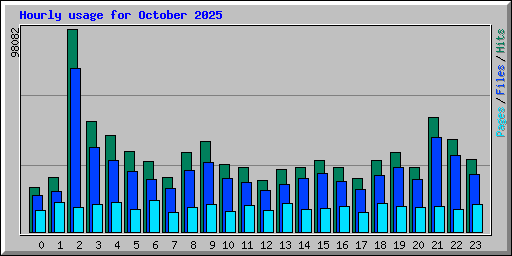 Hourly usage for October 2025