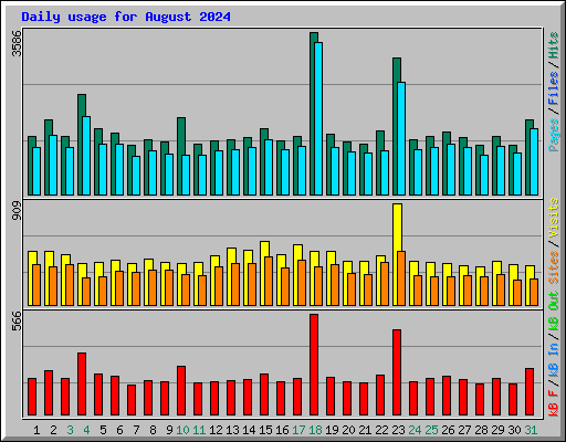 Daily usage for August 2024