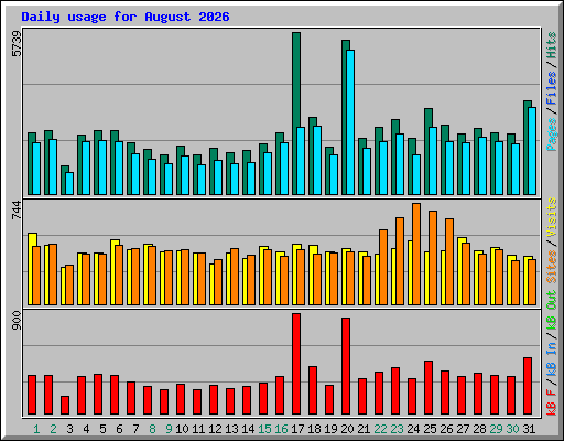 Daily usage for August 2026