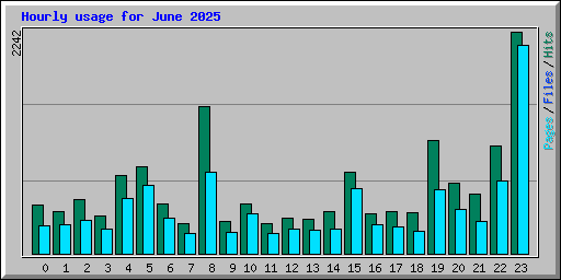 Hourly usage for June 2025